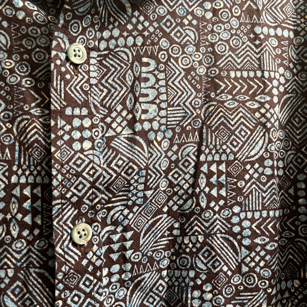 Vintage Tori Richard Hawaiian Aloha Shirt 2XLarge made in Hawaii - Black Blue - Picture 3 of 6